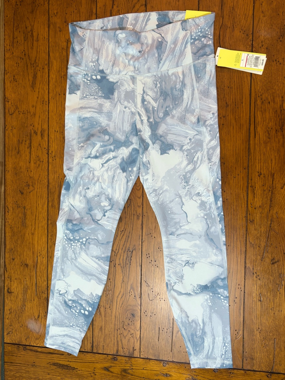 Target Marble-Pattern Leggings - Light Blue & White